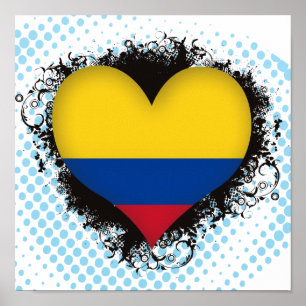 Poster Vintage I Love Colombie