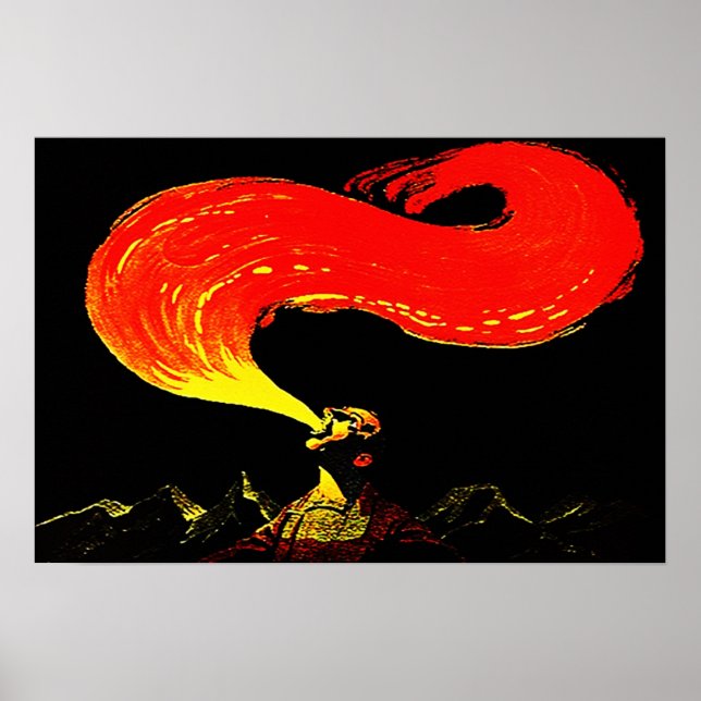 POSTER VINTAGE ILLUSION FIRE BREATHING EATING POP (Front)