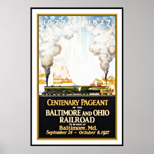 Poster vintage Imprimer Baltimore Railroad Large