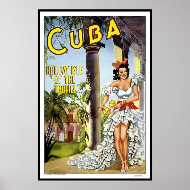 Poster vintage Imprimer Cuba Fête (Devant)