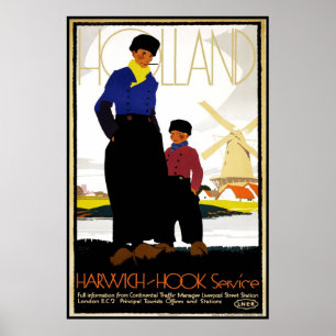 Poster vintage Imprimer Holland Windmill