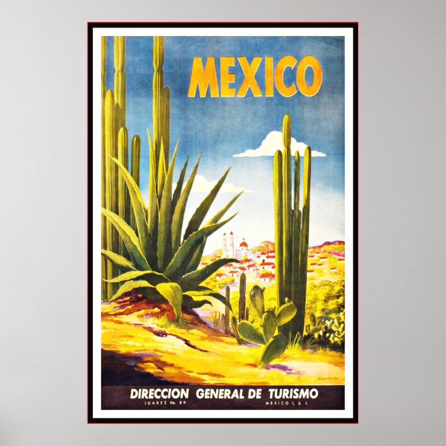 Poster vintage Imprimer Mexique Grand (Devant)