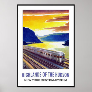 Poster vintage Imprimer New York Hudson Train