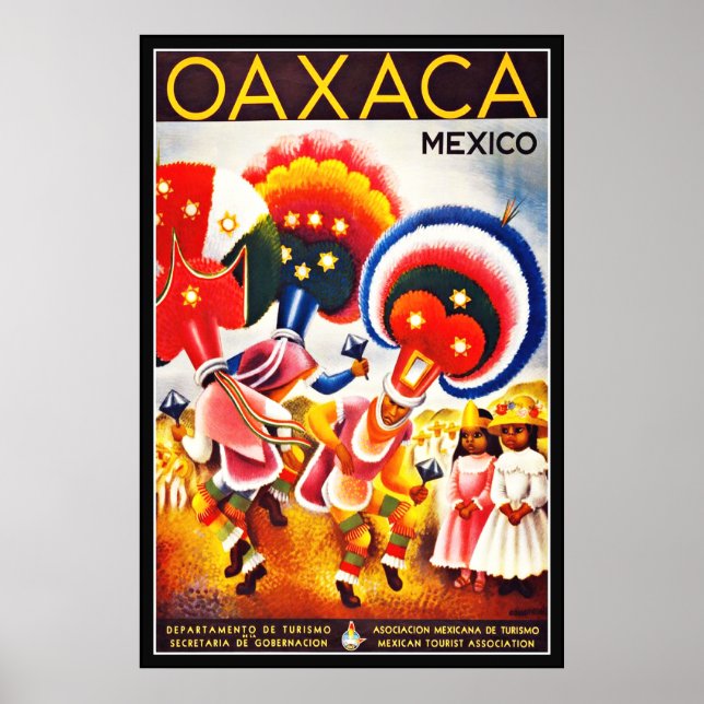 Poster vintage Imprimer OAXACA Mexique Grand (Devant)
