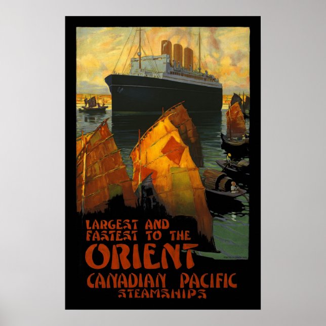 Poster vintage Imprimer Orient SteamShip (Devant)