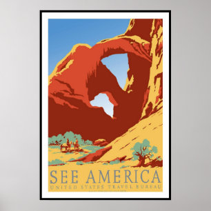 Poster vintage Imprimer Voir Amérique États-Unis