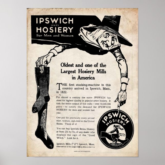 Poster Vintage Ipswich Hosiery Co. Imprimer (Devant)
