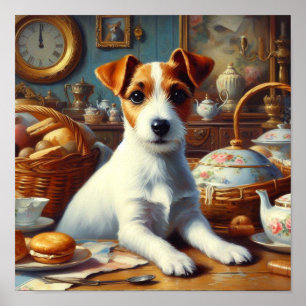 Poster Vintage Jack Russell Terrier Peinture