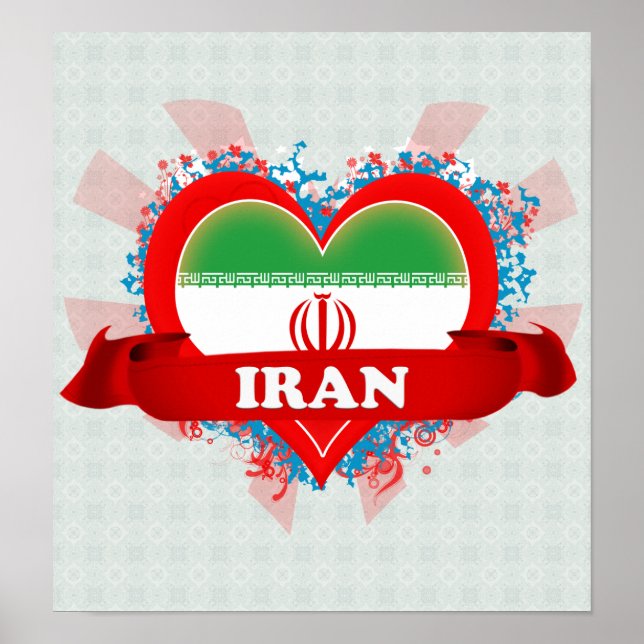 Poster Vintage J'aime l'Iran (Devant)