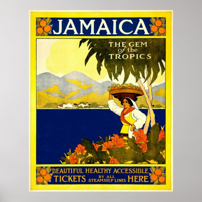 Poster vintage Jamaica Travel (Devant)