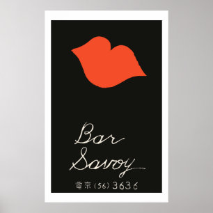 Poster Vintage japanese matchbox cover (Bar Savoy)