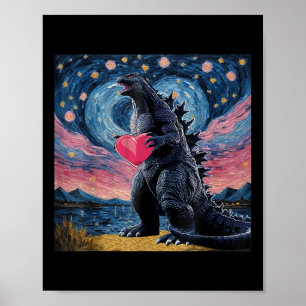 Poster Vintage Japonais Monster Kaiju Valentines Heart St