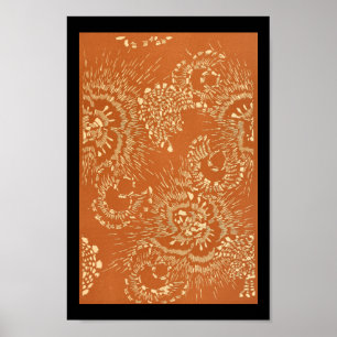 Poster Vintage japonais Mur Art rouge