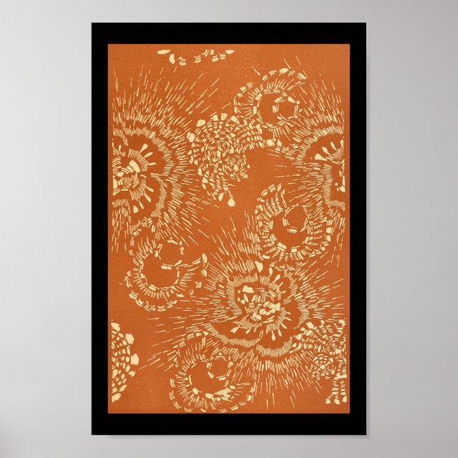 Poster Vintage japonais Mur Art rouge (Devant)