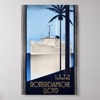 Poster vintage Java Sumatra Rotterdamsche Lloyd