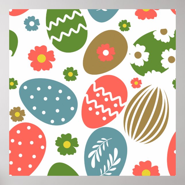 Poster Vintage Joyeuses fleurs de Pâques (Devant)