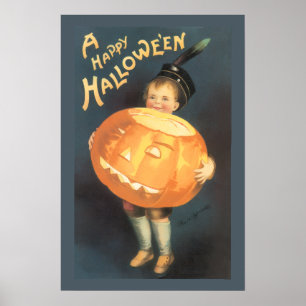 Poster Vintage Joyeux Halloween par Ellen Clapsaddle