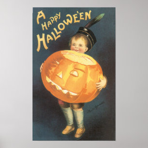 Poster Vintage Joyeux Halloween par Ellen Clapsaddle