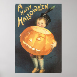 Poster Vintage Joyeux Halloween par Ellen Clapsaddle