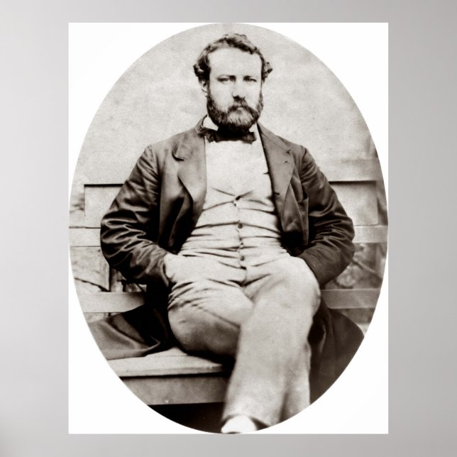 Poster Vintage Jules Verne Portrait Photographie (Devant)