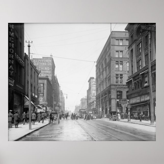 Poster Vintage Kansas City Walnut Street (Devant)