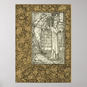 Poster Vintage Kelmscott Press William Morris Frontière