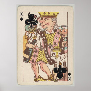 Poster Vintage King of Clubs Playing Card (1889)