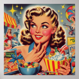Poster Vintage Kitsch fille