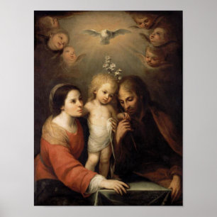 Poster vintage la famille sainte, Jésus Christ, Josef, Ma