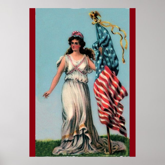 Poster vintage Lady Liberty (Devant)