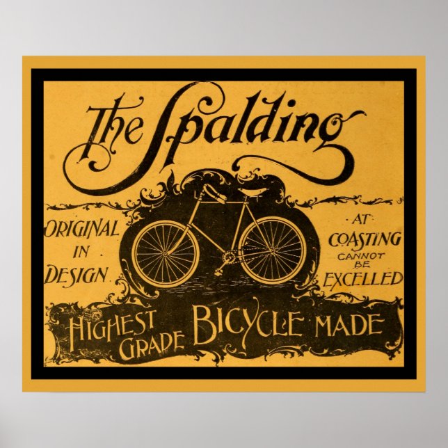 Poster Vintage L'Affiche De Vélo Spalding (Devant)