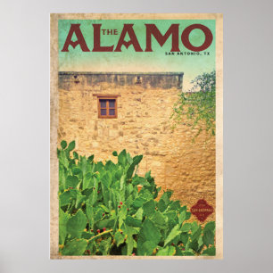 Poster Vintage L'affiche de voyage d'Alamo