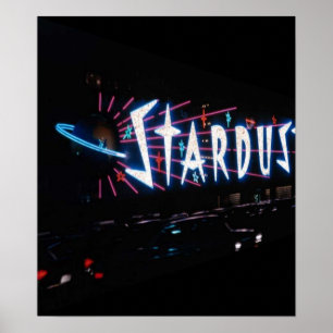 POSTER ~ VINTAGE LAS VEGAS STARDUST SIGNER LA NUIT