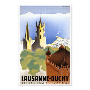 Poster vintage Lausanne-Ouchy Suisse