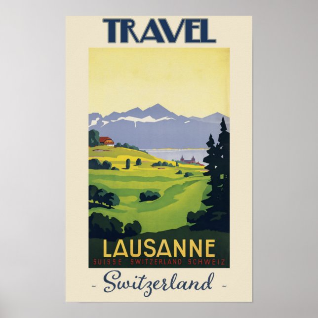 Poster Vintage Lausanne Suisse Voyage (Devant)