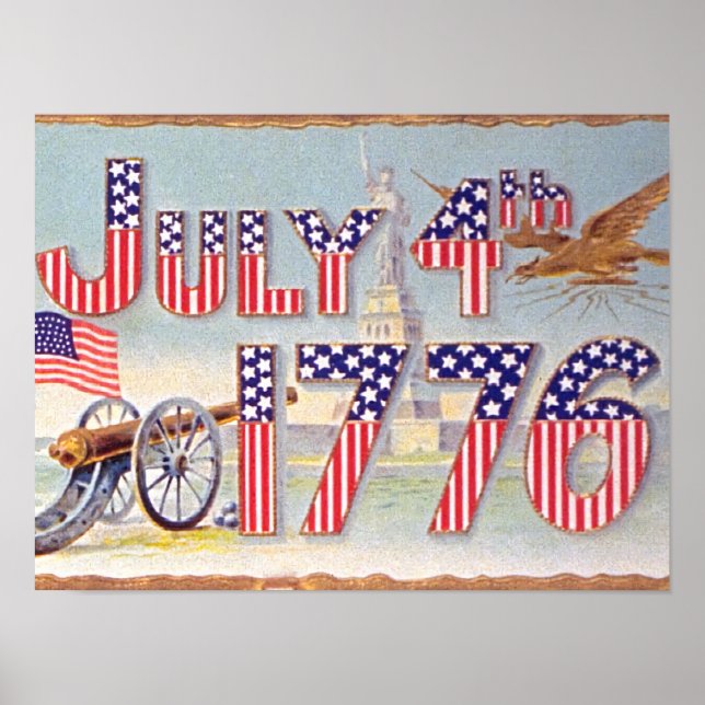 Poster Vintage le 4 juillet 1776 (Devant)