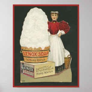 Poster Vintage Lenox Savon Et Femme Laver