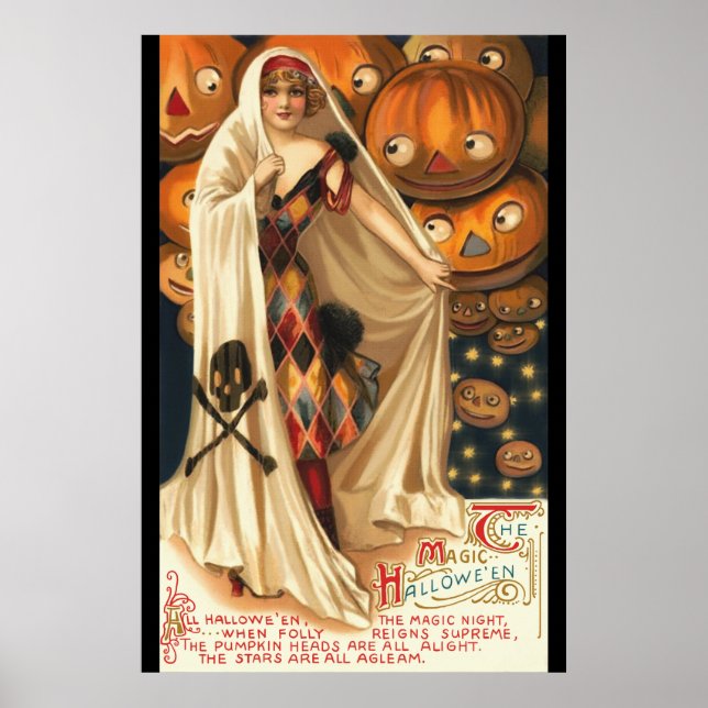 Poster Vintage L'Halloween magique (Devant)