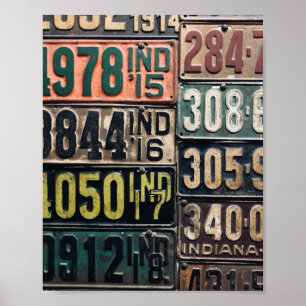 Poster Vintage License Plates