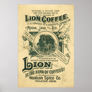 Poster Vintage Lion Café Mocha Java Rio Annonce