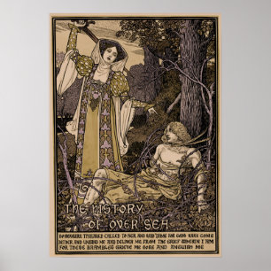 Poster Vintage Louis Rhead couverture pour William Morris