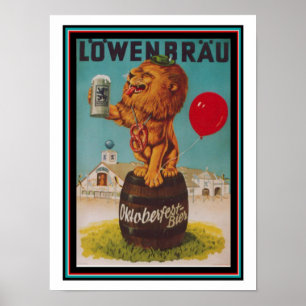 Poster vintage Lowenbrau 12 x 16