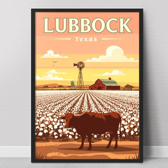 Poster Vintage Lubbock Texas (Créateur téléchargé)
