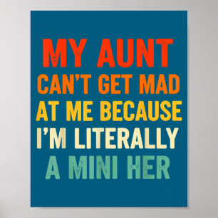 Poster Vintage Ma Tante Ne Peut Pas Me Disputer Littérale