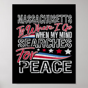 Poster Vintage Machusetts Patriotic Memorial Day