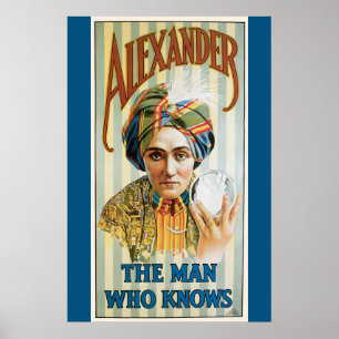 Poster Vintage Magic Poster, Alexander, the Man Who Knows