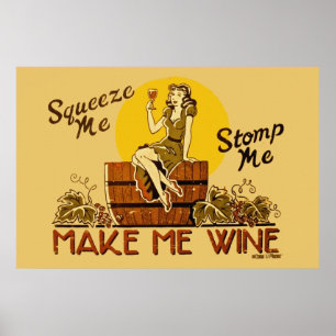 Poster vintage Make Me Wine Refait paraître