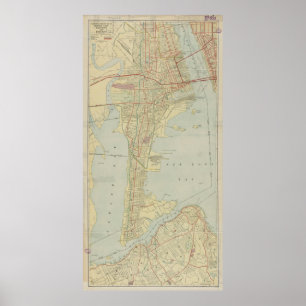 Poster Vintage Map of Bayonne NJ (1912)