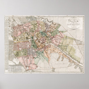 Poster Vintage Map of Berlin