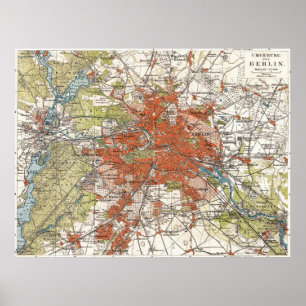 Poster Vintage Map of Berlin Germany